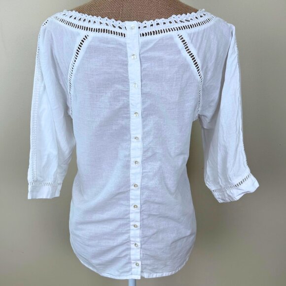 Coster Copenhagen White Eyelet Embroidery Blouse | Size 38 (US 6) - Picture 3 of 7